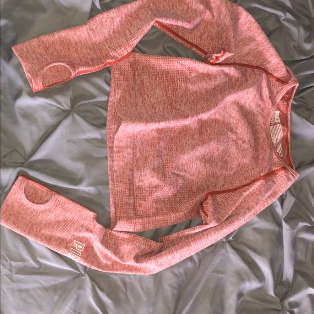 Victoria Secret Pink cropped workout long sleeve.